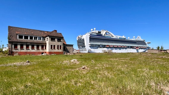 Das Gelände an der Warnow-Werft ist eine Brache, mit leerstehenden Gebäuden. © NDR Foto: Juliane Mau