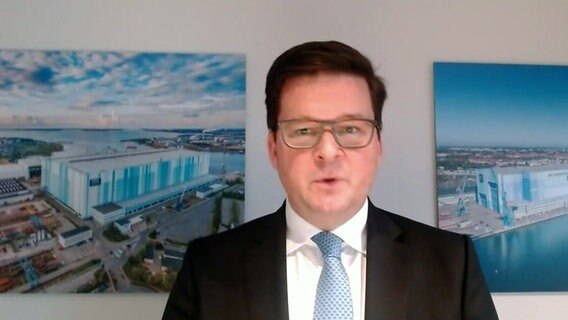NDR MV Live: Der vorläufige Insolvenzverwalter der MV-Werften, Christoph Morgen © NDR Foto: Screenshot