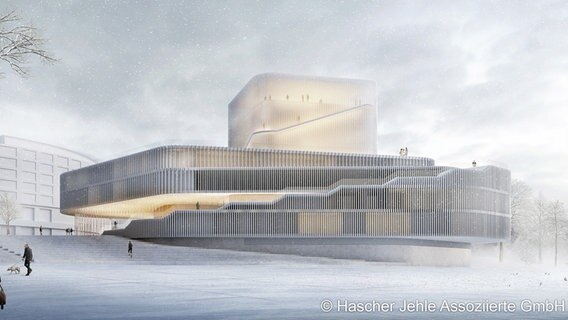 Entwürfe verschiedener Architekturbüros für ein neues Theater in Rostock: Hascher Jehle Assoziierte  