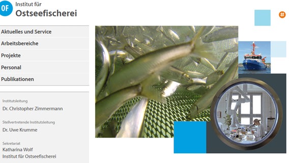 Ein Screenshot der Homepage vom Thünen-Institut für Ostseefischerei  
