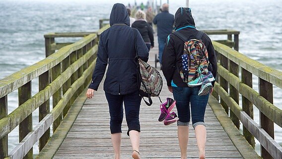 Touristen am Strand des Seebades Lubmin © dpa-Bildfunk Foto: Stefan Sauer