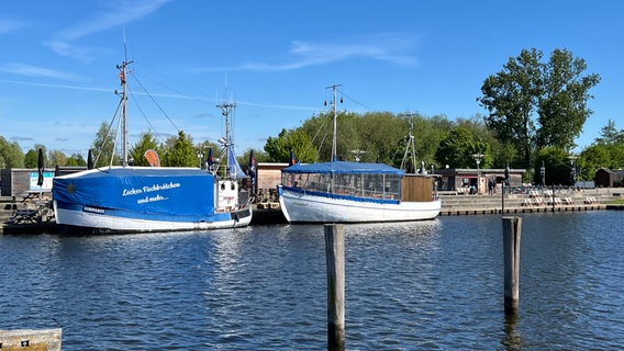 Zwei Gaststättenschiffe und eine Bar am Museumshafen in Greifswald. © NDR Foto: Robert Schubert