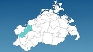 Landkarte Mecklenburg-Vorpommerns, unterteilt in Wahlkreise zur Landtwagswahl 2021 © NDR Foto: Christian Kohlhof
