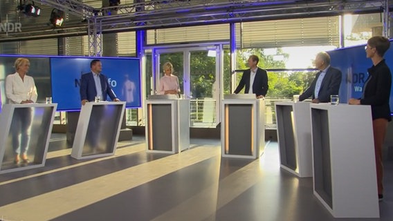 Gesprächsrunde im NDR Landesfunkhaus mit AfD, Linke, FDP und Grüne zur Landtagswahl in MV  
