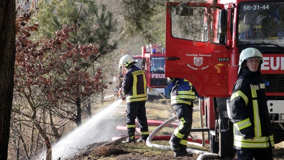Freiwillige Feuerwehr Neustadt-Glewe löscht einen Waldbrand © /ndr.de Foto: Ralf Drefin