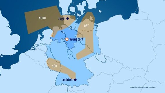 Das Bild zeigt eine Grafik der Airdefender Luftkriegsoperations-Übung. Das Bild zeigt eine Grafik der Airdefender Luftkriegsoperations-Übung. © NDR Foto: Bernd Reiser