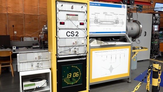 Eine Atomuhr zeigt in der PTB in Braunschweig die Uhrzeit an. © aktuell24 