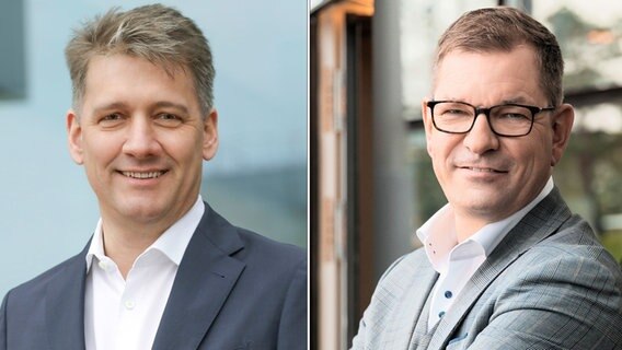 Eine Bildmontage zeigt den neuen Vorstandschef von Audi Geernot Döllner (links) und den ehemaligen Chef Markus Duesmann (rechts). © Volkswagen AG 