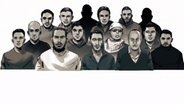 Zeichnungen von IS-Kämpfern mit Kalaschnikows. © NDR 