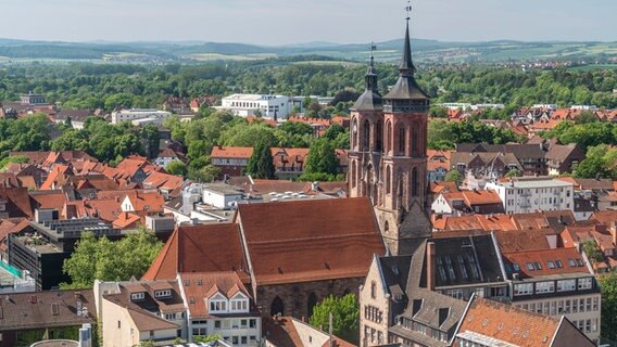 Ein Luftaufnahme zeigt die Göttinger Altstadt. © picture alliance / Bildagentur-online/Schickert 