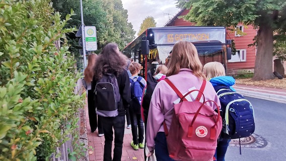 Schüler steigen in einen Schulbus ein. © NDR Foto: Wieland Gabke