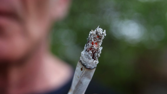 Ein Mann hält einen Joint. © dpa-Bildfunk Foto: Karl-Josef Hildenbrand
