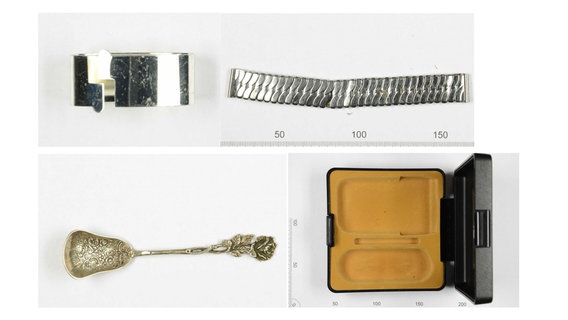 Zu sind die gestohlenen Wertsachen, Besteck und Schmuck. © Polizei Oldenburg 