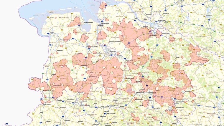 Ein neuer Entwurf der nitratbelasteten Gebiete © Niedersächsisches Ministerium für Ernährung, Landwirtschaft und Verbraucherschutz