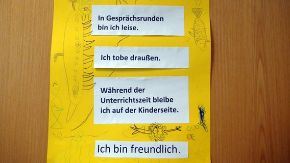 Regeln beim Projekt "Familie in Schule" in Lüneburg. © NDR Foto: Katrin Schwier