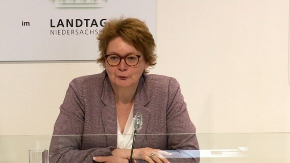 Gesundheitsministerin Daniela Behrens (SPD) spricht während einer Pressekonferenz. © NDR 