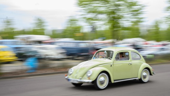 Volkswagen Käfer stehen auf einem Parkplatz der Messe Hannover. © dpa-Bildfunk Foto: Julian Stratenschulte/dpa