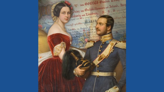 Ein Gemälde zeigt Marie und Georg von Hannover. © EAC GmbH 