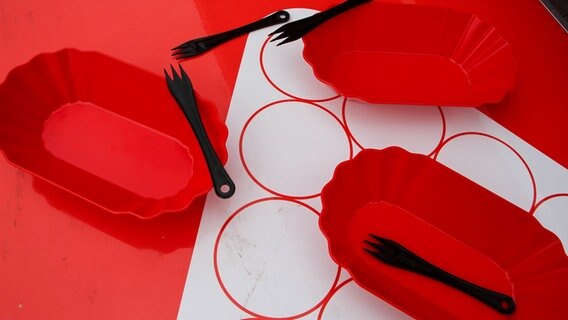 Mehrweggeschirr für die Gastronomie in der Innenstadt Hannovers © aha Zweckverband Abfallwirtschaft Region Hannover 