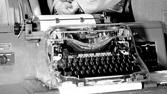 Eine Triumph-Schreibmaschine auf der Hannover Messe. © Deutsche Messe Hannover Foto: Deutsche Messe Hannover