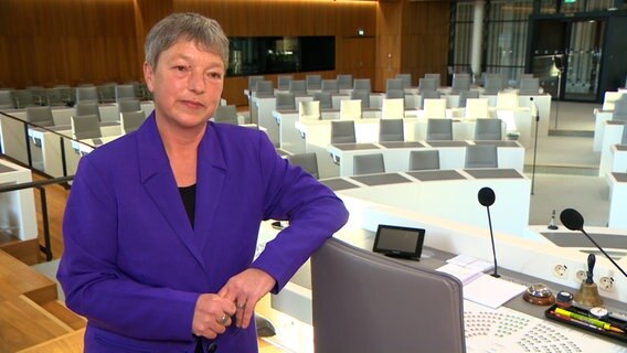 Hanna Naber gibt ein Interview im Landtag. © NDR 