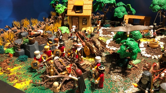 Historisches Setting in einer Playmobil-Ausstellung in Hameln. © NDR Foto: Wilhelm Purk