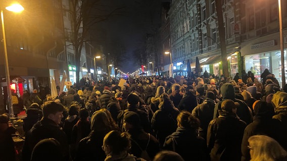 Menschen nehmen in Hannover an einer Demonstration gegen Rechtspopulismus teil. © NDR Foto: Tobias Hartmann