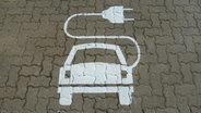 Parkplatzmarkierung an einer Solartankstelle © NDR Online Foto: Jens Otto