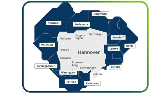 Eine Karte der Region Hannover zeigt die Reichweite des "Sprinti-On-demand-Angebots". © GVH 