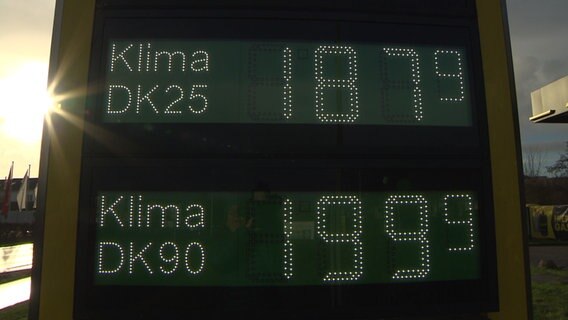 Eine Tankstelle in Hoya bietet Klima-Diesel an. © NDR 