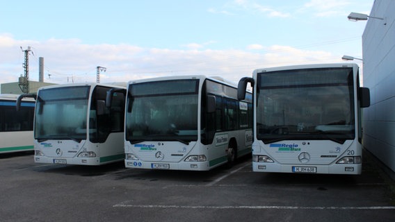Busse von RegioBus stehen im Depot. © NDR Foto: Jens Otto