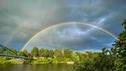 Ein doppelter Regenbogen über einem Kanal. © NDR Foto: Tanja Scheer