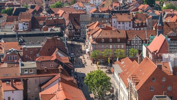 Das Bild zeigt die Göttinger Altstadt aus der Vogelperspektive. © picture-alliance Foto: Schickert