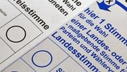 Das Bild zeigt einen Stimmzettel zur Landtagswahl in Nahaufnahme. © picture-alliance / CHROMORANGE Foto: Udo Hermann