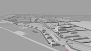 Eine 3D Rekonstruktion zeigt das Konzentrationslager Bergen-Belsen. © SPECS, Universitat Pompeu Fabra, Barcelona Foto: SPECS