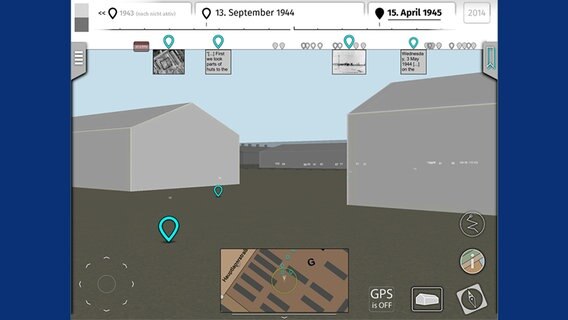Der Screenshot zeigt eine virtuelle Ansicht des Konzentrationslagers Bergen-Belsen. © NDR Foto: Vassili Golod