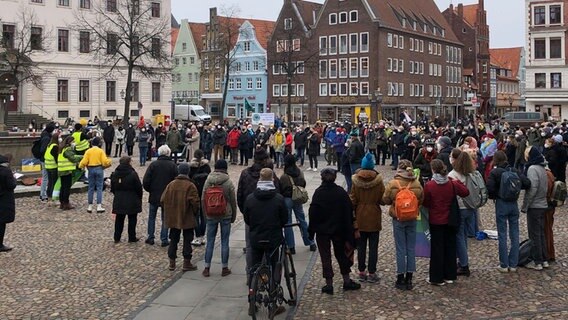 Eine Fridays for Future Demonstration für die Ukraine in Lüneburg. © NDR Foto: Tullio-Francesco Puoti