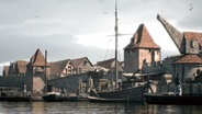 Der Hamburger Hafen im Mittelalter. © NDR/ Farber Courtial Fotograf: Farber Courtial