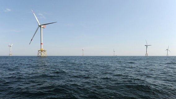 Der Offshore-Windpark "Alpha Ventus" © dpa-Bildfunk Foto: Ingo Wagner
