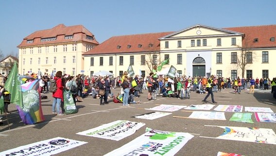 Mitglieder der Bewegung Fridays for Future haben sich zu einer Demonstration in Oldenburg versammelt. © NDR 