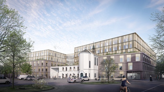 Entwurf des Krankenhauses Vechta-Lohne. © GSP-Architekten 