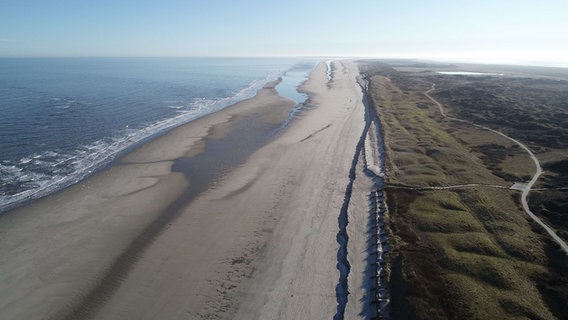 Ein Strandabschnitt auf Langeoog im Jahr 2022. © Küstenschutz Niedersachsen 