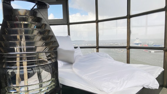 Blick aus dem zur Ferienwohnung umgebauten Leuchtturm in Cuxhaven Blick aus dem zur Ferienwohnung umgebauten Leuchtturm in Cuxhaven © Jörn Pietschke