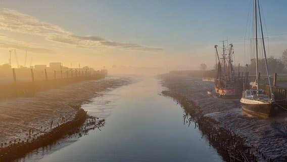 Der Großensieler Hafen in Nordenham bei Niedrigwasser. © NDR Foto: Frieder Bunjes