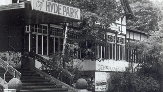 Schwarzweiß-Aufnahme des Hyde Park aus dem Archiv Stadtblatt Osnabrück. © Archiv Stadtblatt Osnabrück 