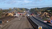 Abrissarbeiten an einer Brücke auf der A1. © Nord-West-Media TV 