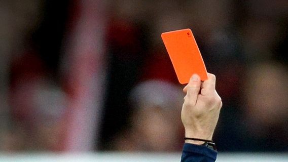 Ein Schiedsrichter zeigt einem Fußballspieler die rote Karte. © picture alliance/dpa Foto: Patrick Seeger