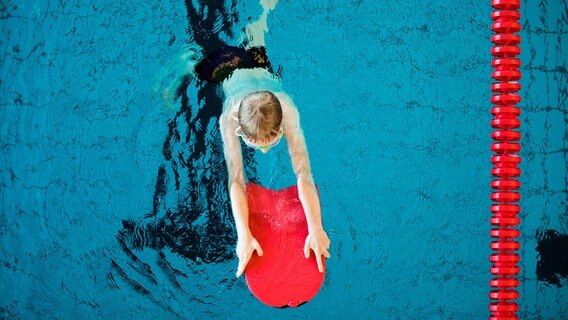 Ein Kind schwimmt in einem Schwimmbecken. © dpa-Bildfunk Foto: Rolf Vennenbernd