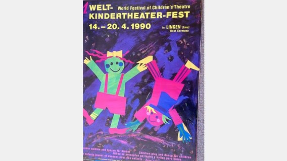 Plakat zum 1. Welt-Kindertheater-Festival 1990 (Nils Hanraets) © NDR 