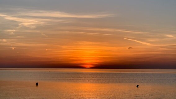 Abendrot am Horizont in Norddeich. © NDR Foto: Gunda Dammeyer